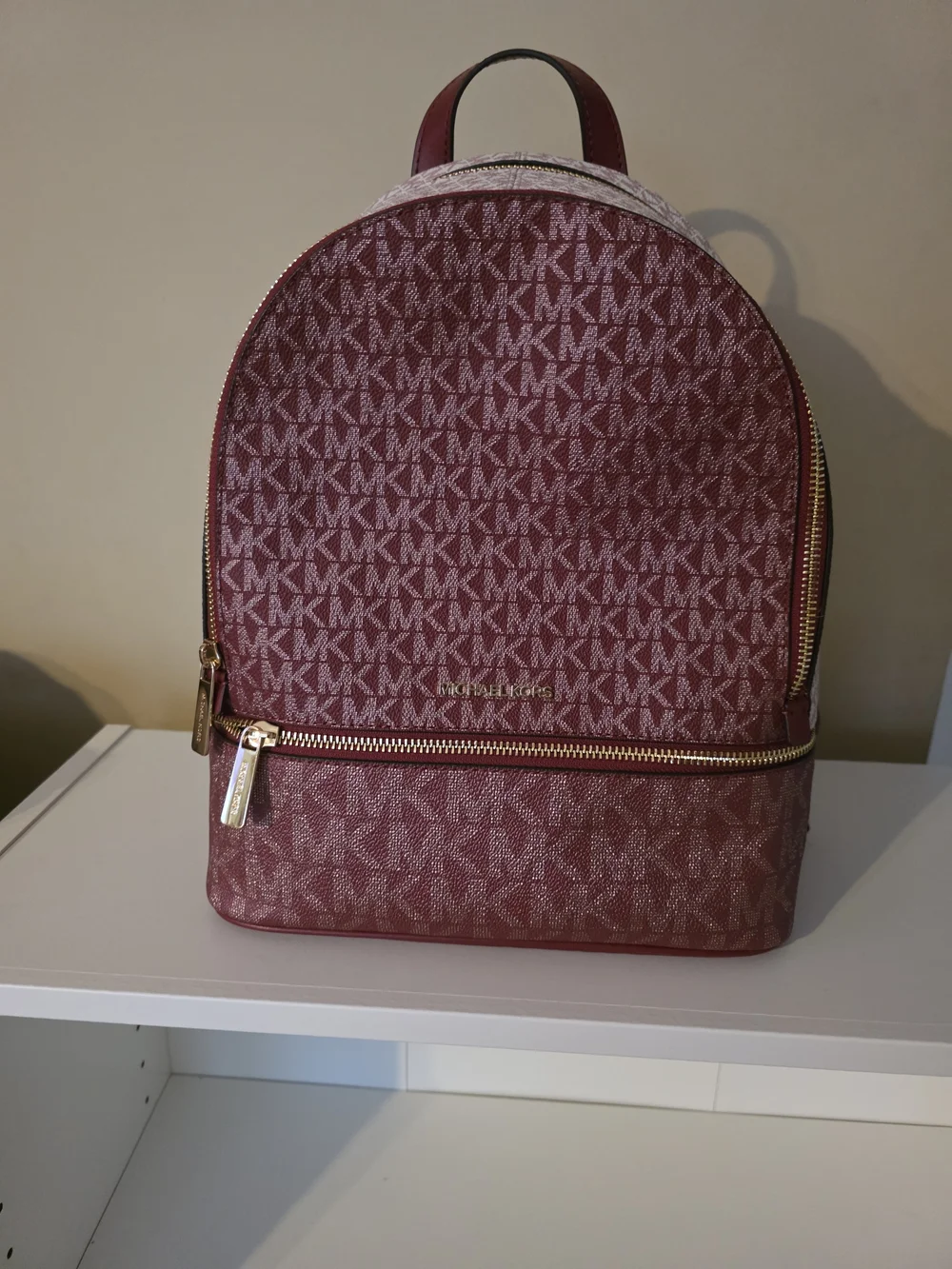 Michael Kors Women's Burgundy Signature Backpack
